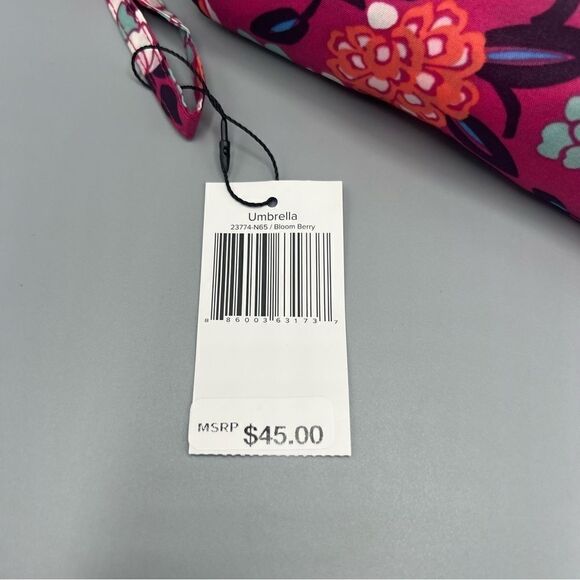 Vera Bradley Automatic Open/Close Umbrella Bloom Berry - Picture 3 of 3
